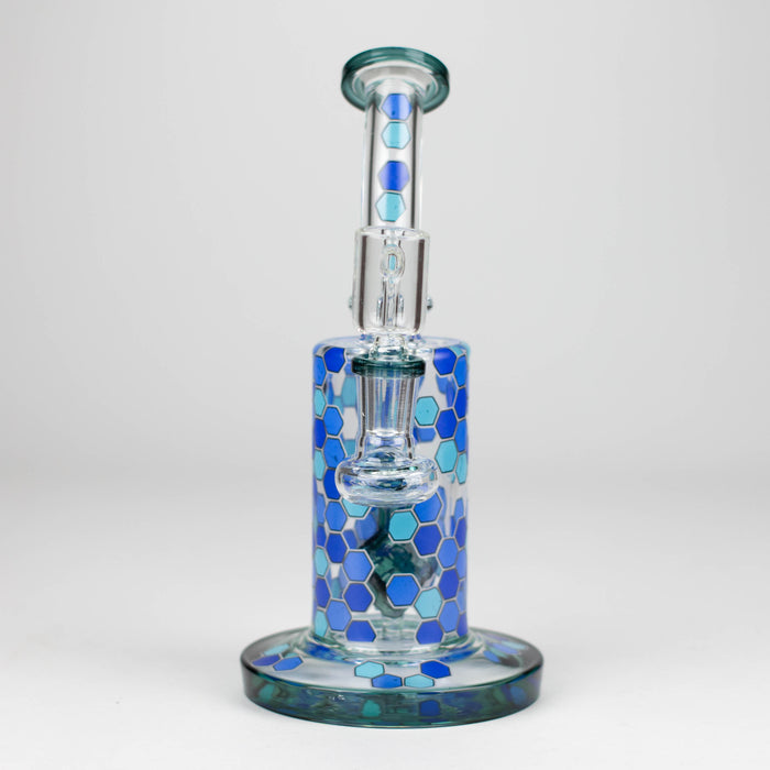 Z8" Color accented Rig With Banger and Bowl Glass Rig 777 Smoke