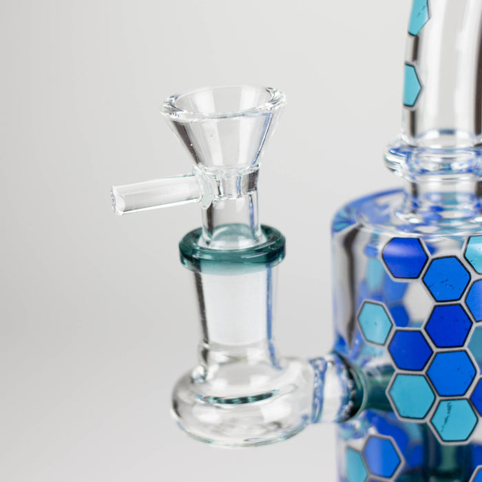 Z8" Color accented Rig With Banger and Bowl Glass Rig 777 Smoke