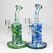 Z8" Color accented Rig With Banger and Bowl Glass Rig 777 Smoke