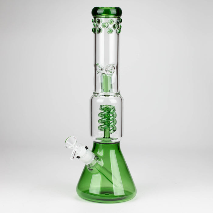 Z14" Color accented 7 mm glass water bong Glass Bong 777 Smoke Green