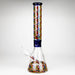 Z17" Color accented 7 mm glass water bong With Poker Design Glass Bong 777 Smoke Blue