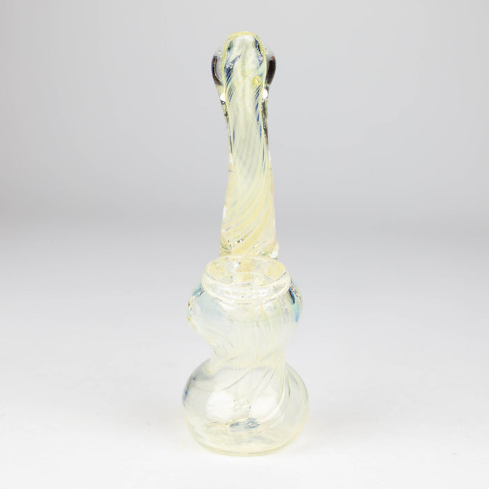 6" Single chamber Bubbler Glass Pipe Bongzie Smokes