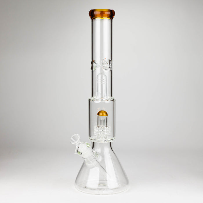 Z16" Color accented 7 mm glass water bong With Dffiuser Glass Bong 777 Smoke Amber