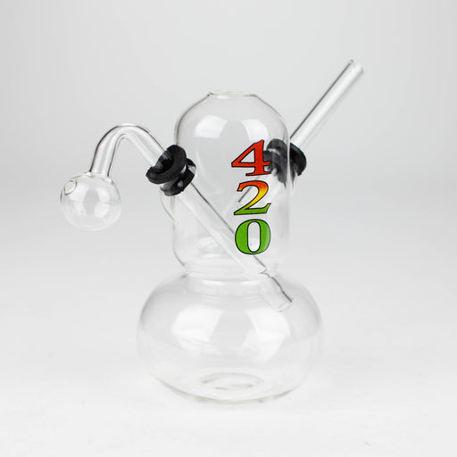 6" OIL RIG ROUND WITH STICKER Bongs Bongzie Smokes