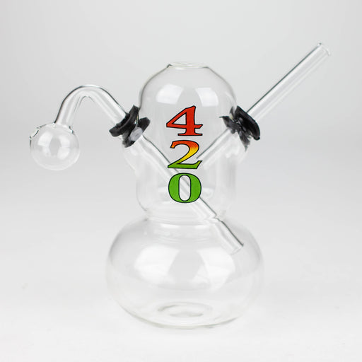 6" OIL RIG ROUND WITH STICKER Bongs Bongzie Smokes