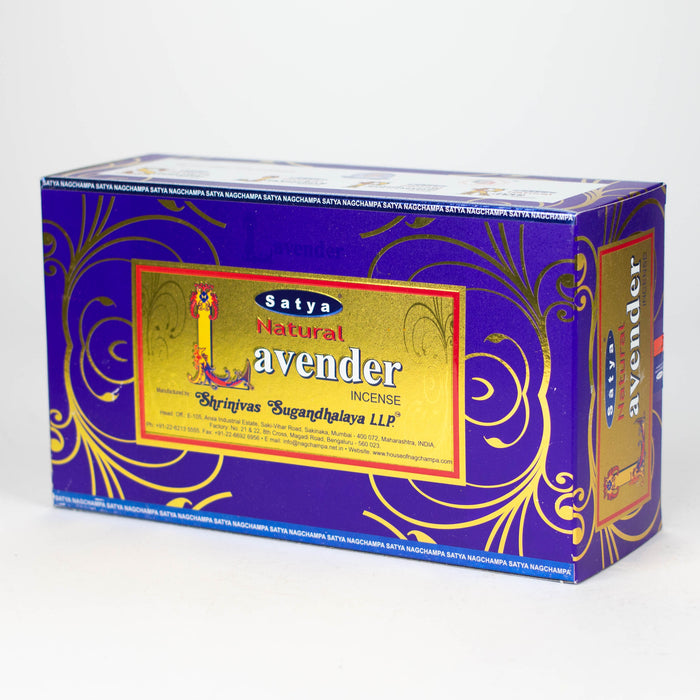 Satya | Nag Champa Natural 15g Box of 12 Incense Bongzie Smokes Lavender