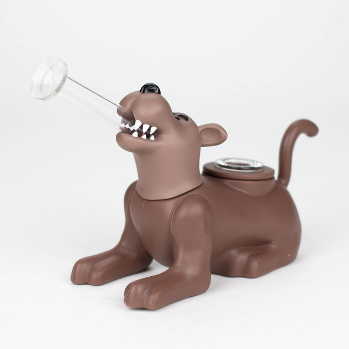 4.2" Dog water pipe [H391] Silicone Pipe YHS Smoke