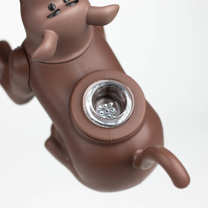 4.2" Dog water pipe [H391] Silicone Pipe YHS Smoke