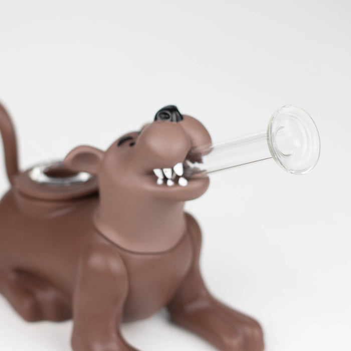 4.2" Dog water pipe [H391] Silicone Pipe YHS Smoke