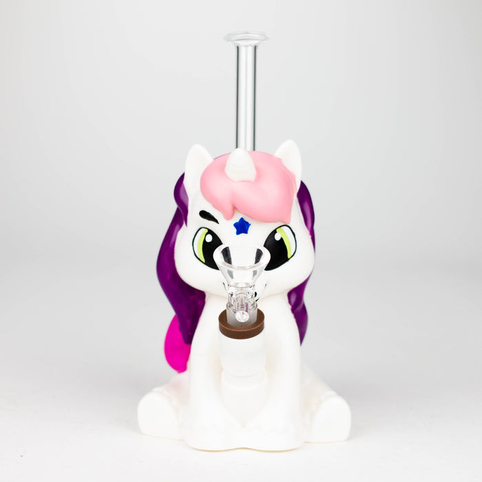 7.6" Vinyl unicorn water pipe [H395] Resin · Silicone · Plastic Bong YHS Smoke