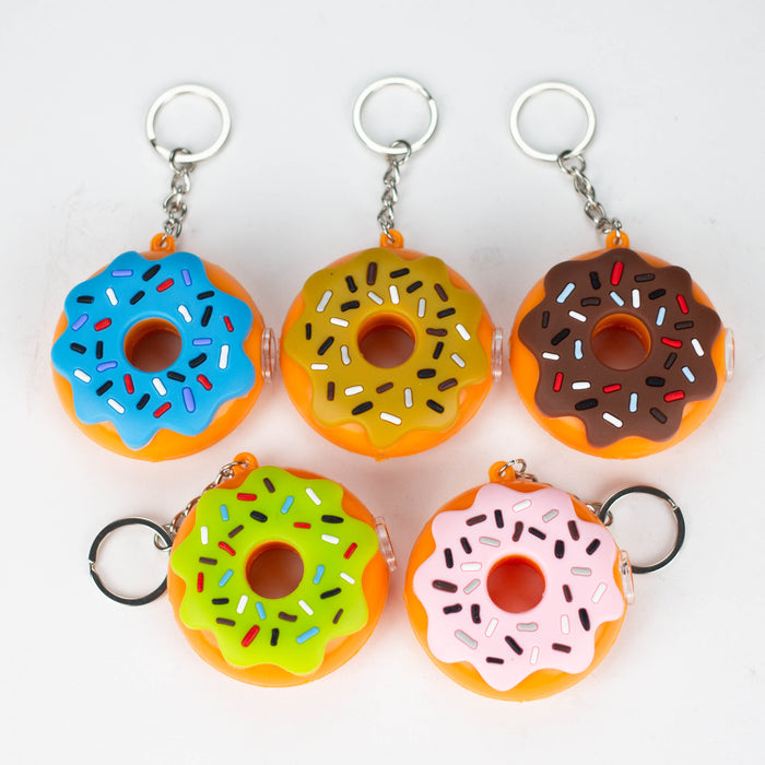 2.5" Donut Keychain pipe [H72] Silicone Pipe YHS Smoke