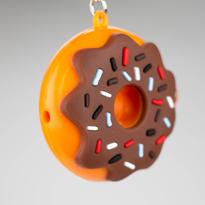 2.5" Donut Keychain pipe [H72] Silicone Pipe YHS Smoke