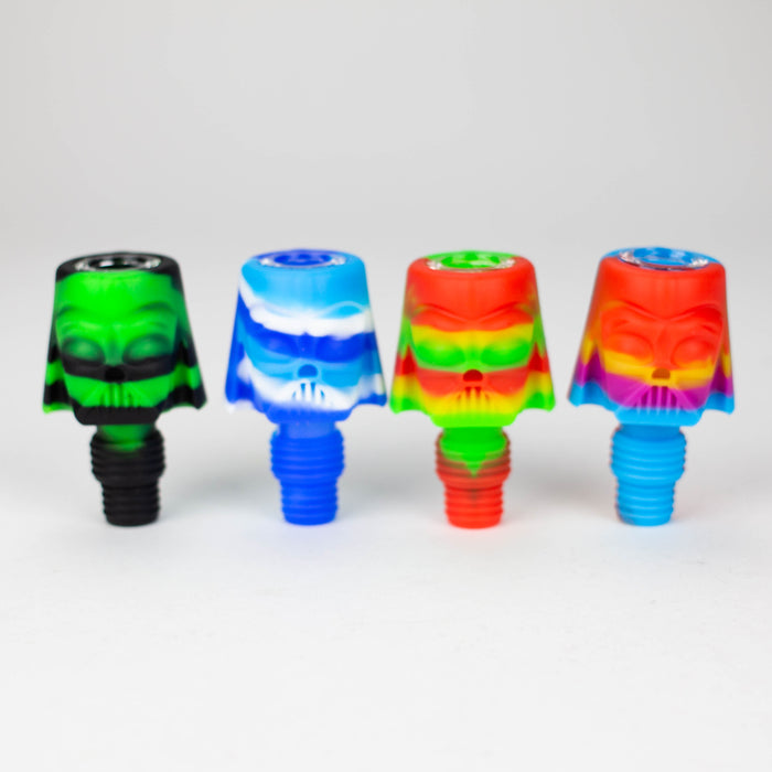 2-in-1 Silicone Knight bowl with multi-hole glass bowl-Color Assorted Bowl · Popper YHS Smoke