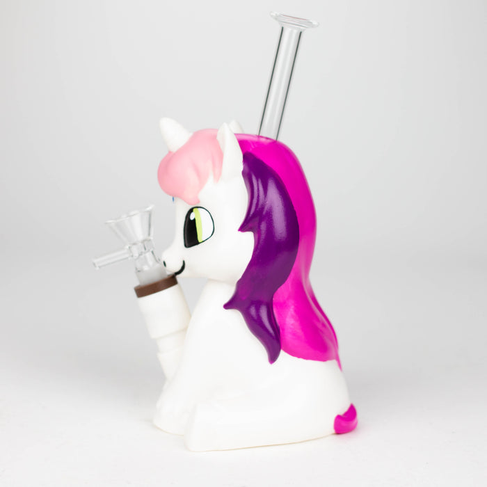 7.6" Vinyl unicorn water pipe [H395] Resin · Silicone · Plastic Bong YHS Smoke