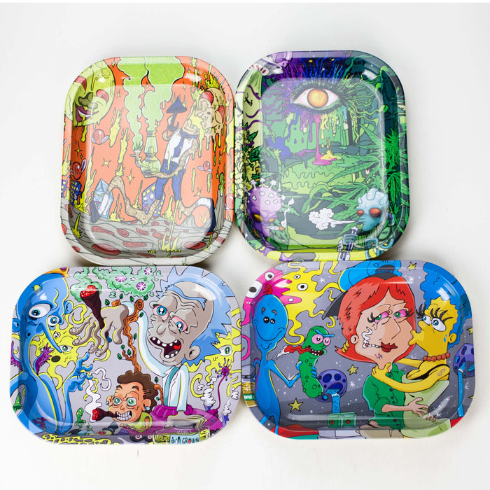 Metal small size rolling tray [R2] Tray YHS Smoke
