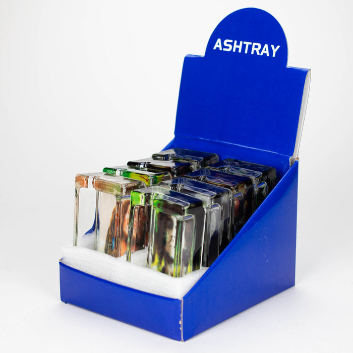 Glass Rectangle Ashtray Box of 8 Glass Ashtray NIBO Distribution