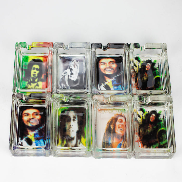 Glass Rectangle Ashtray Box of 8 Glass Ashtray NIBO Distribution