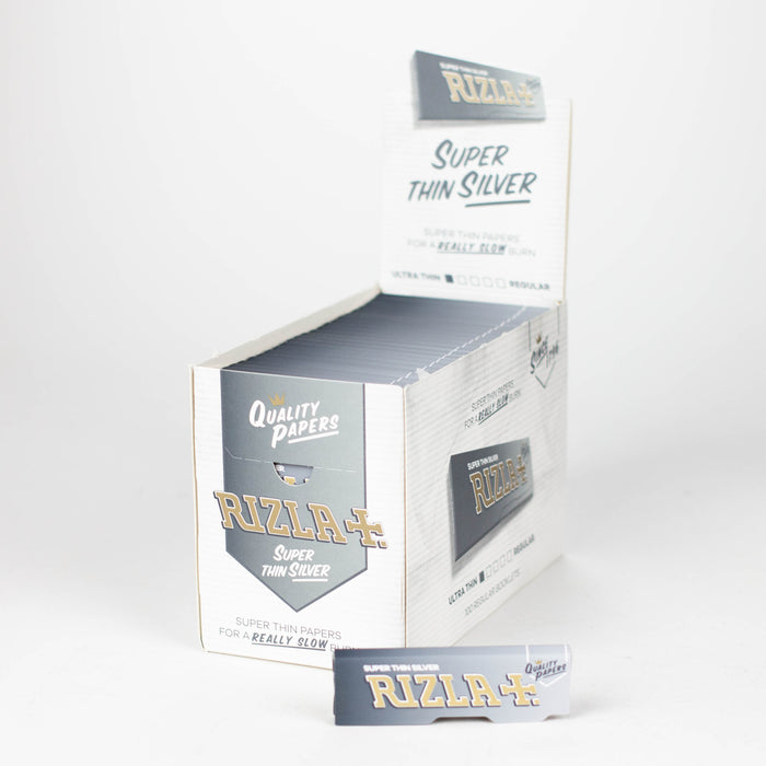 Rizla | Super Thin Silver single wide Box of 100 Single Wide Size NIBO Distribution