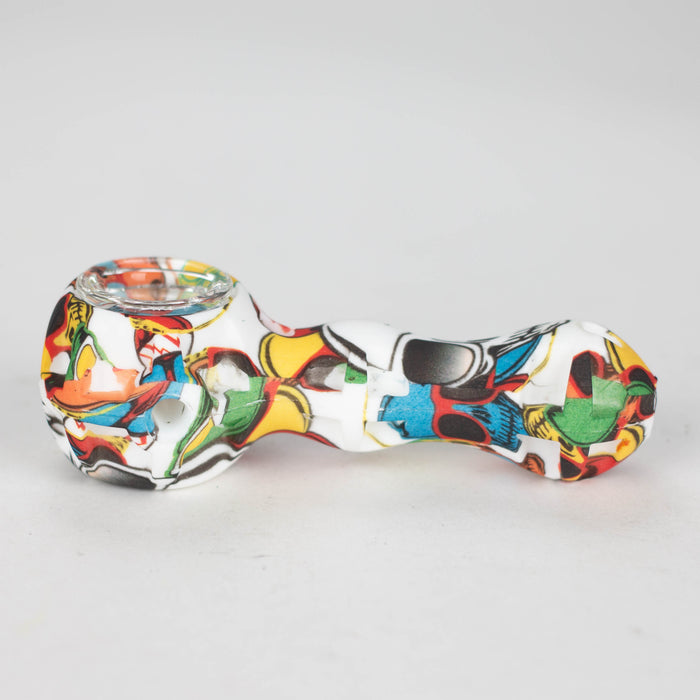 HIT | 4.5" Silicone hand pipe with glass bowl Jar of 20 Silicone Pipe NIBO Distribution