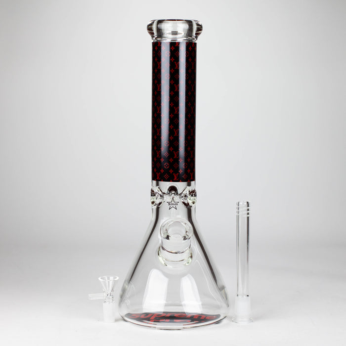 14" Luxury Pattern 9mm glass bong [PIP871] Glass Bong NIBO Distribution