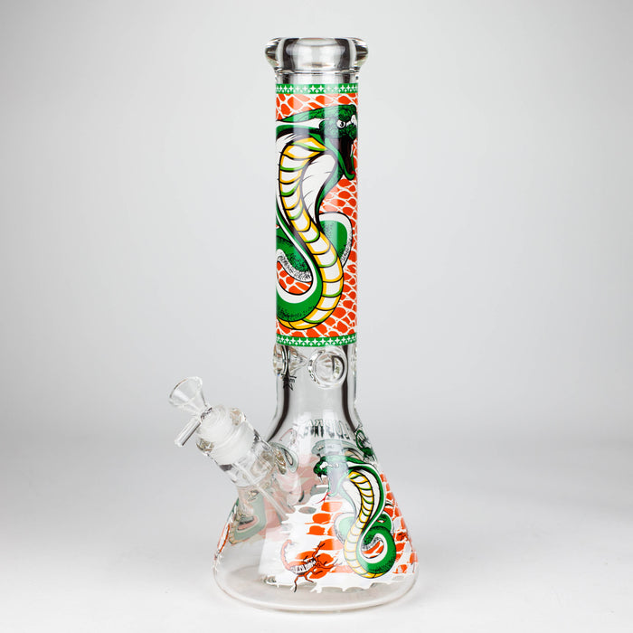 14" Cobra snake Glow 9mm glass bong [PIP868] Glass Bong NIBO Distribution Design A