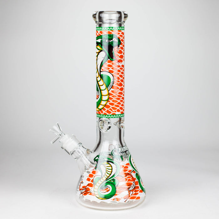 14" Cobra snake Glow 9mm glass bong [PIP868] Glass Bong NIBO Distribution