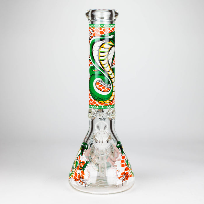 14" Cobra snake Glow 9mm glass bong [PIP868] Glass Bong NIBO Distribution