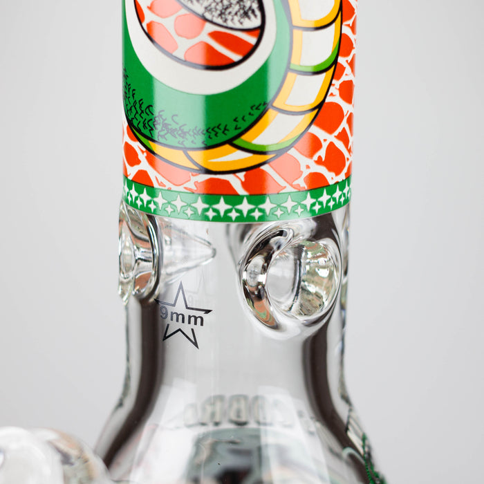 14" Cobra snake Glow 9mm glass bong [PIP868] Glass Bong NIBO Distribution