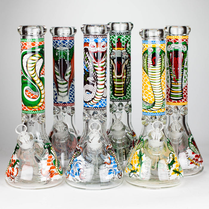 14" Cobra snake Glow 9mm glass bong [PIP868] Glass Bong NIBO Distribution