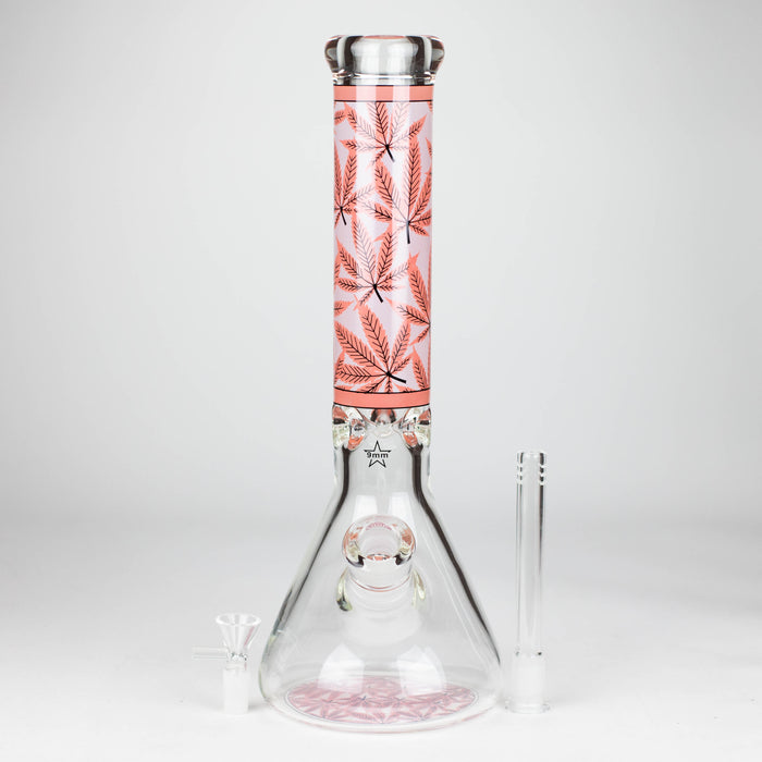 14" Hemp Weed 9mm glass bong [PIP845] Glass Bong NIBO Distribution