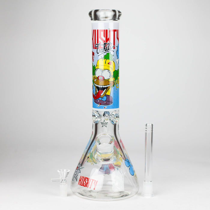14" Cartoon Glow 9 mm glass bong [PIP834] Glass Bong NIBO Distribution