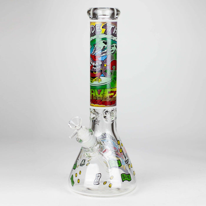 14" Cartoon Glow 9 mm glass bong [PIP834] Glass Bong NIBO Distribution Design B