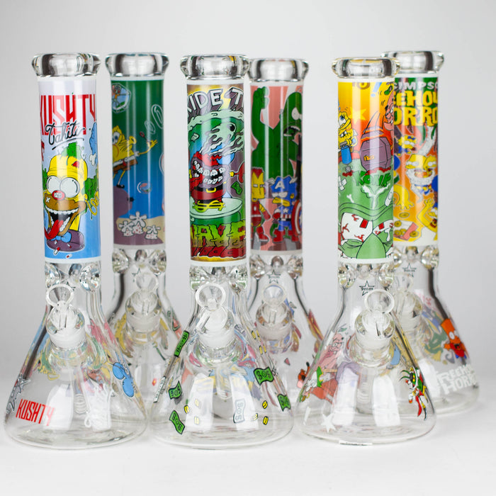 14" Cartoon Glow 9 mm glass bong [PIP834] Glass Bong NIBO Distribution