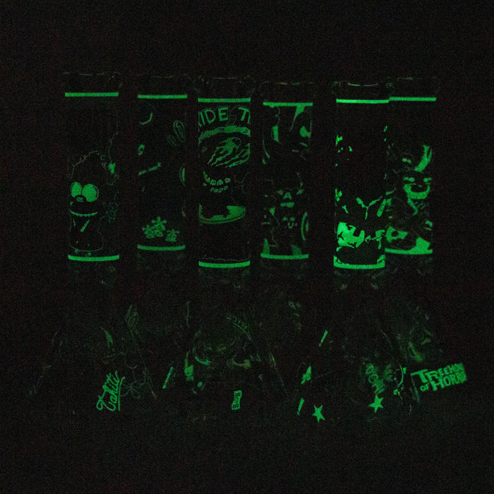 14" Cartoon Glow 9 mm glass bong [PIP834] Glass Bong NIBO Distribution