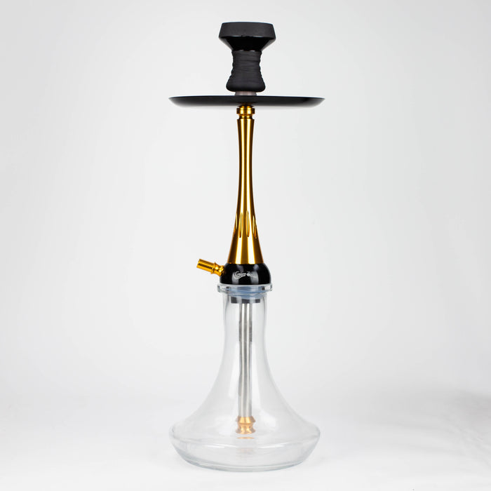 Genie | 22.5″ Aluminum Hookah with Diffuser,Tray, and Soft Touch Silicone Hose [SS-04] Hookah BB Canada Gold