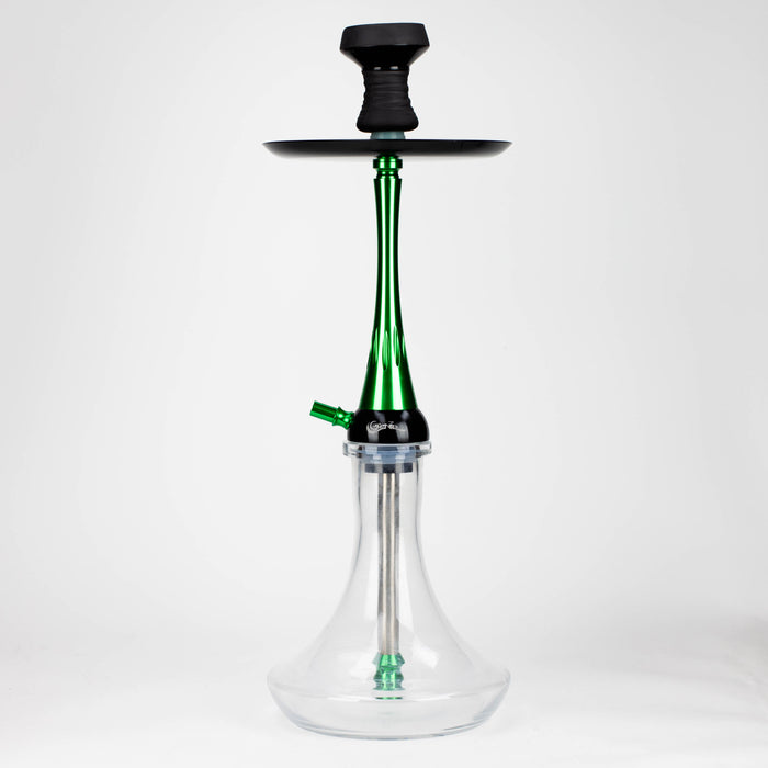 Genie | 22.5″ Aluminum Hookah with Diffuser,Tray, and Soft Touch Silicone Hose [SS-04] Hookah BB Canada Green