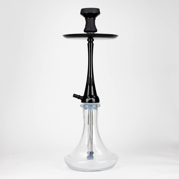 Genie | 22.5″ Aluminum Hookah with Diffuser,Tray, and Soft Touch Silicone Hose [SS-04] Hookah BB Canada Black