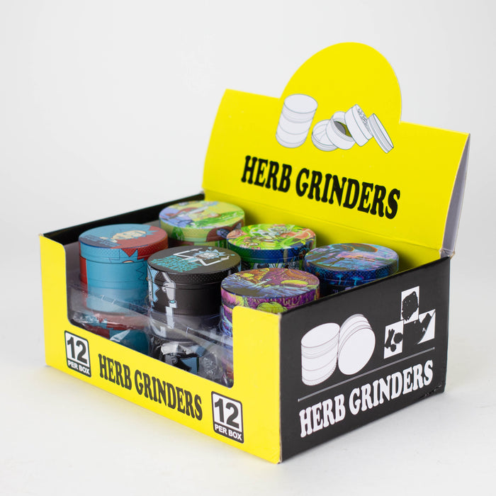 Z2.2" Metal Grinder 4 Layers RM Design Box of 12 [GZ462] Display Pack 777 Smoke