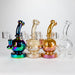 Z7" Solid Color Electroplate Rig with Banger and Bowl Glass Rig 777 Smoke