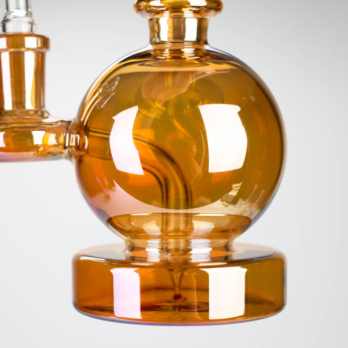 Z7" Solid Color Electroplate Rig with Banger and Bowl Glass Rig 777 Smoke