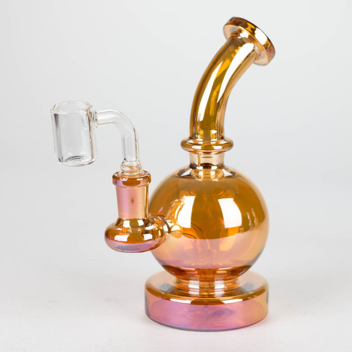 Z7" Solid Color Electroplate Rig with Banger and Bowl Glass Rig 777 Smoke