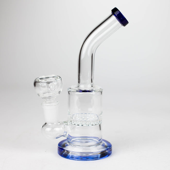 7" Bent neck glass bubbler with Honeycomb diffuser Glass Bong Bongzie Smokes
