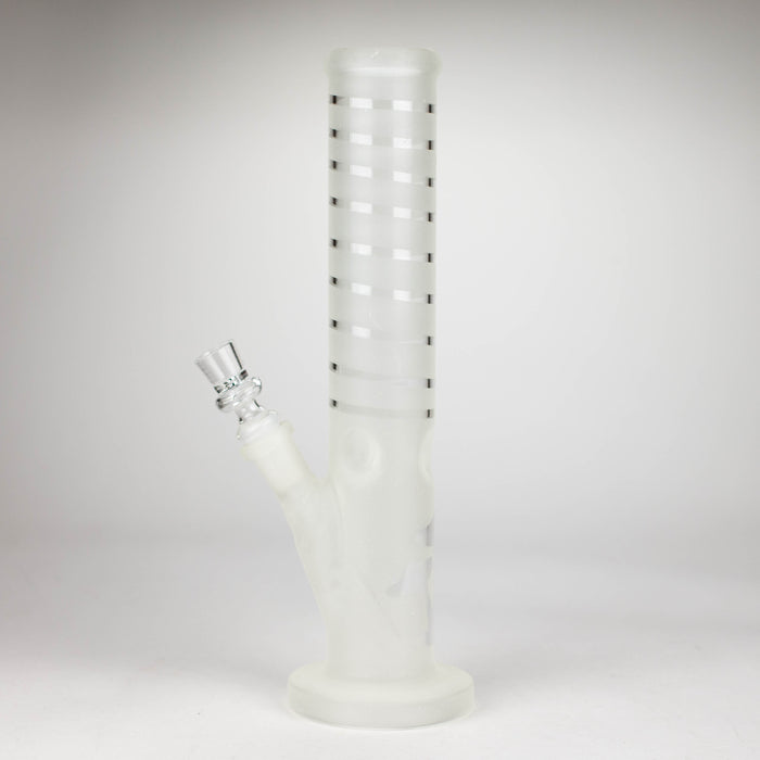 12" GLOW IN DARK STRAIGHT TUBE BONG WITH ICE CATCHER Glass Bong Bongzie Smokes