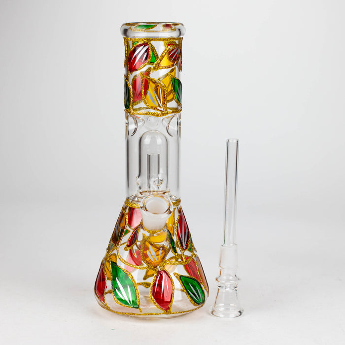 8" Handcrafted Single Dome Percolator Ice Bong-Assorted Glass Bong Bongzie Smokes