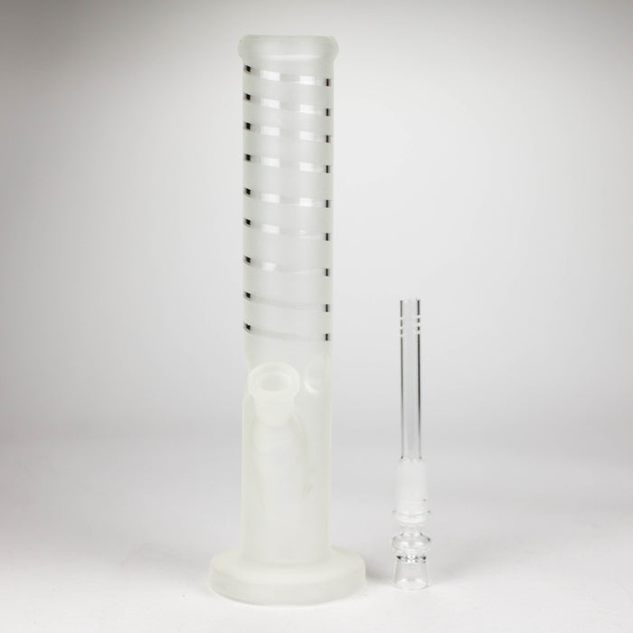 12" GLOW IN DARK STRAIGHT TUBE BONG WITH ICE CATCHER Glass Bong Bongzie Smokes