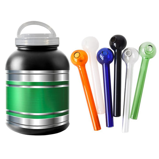 Ezygo | Glass Oil burner Jar of 24 Glass Hand Pipe Slick Lighters