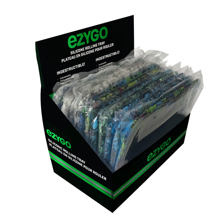 Ezygo | Silicone Rolling Tray Display of 10 [EG-TRAY100] Tray Slick Lighters