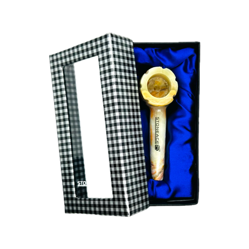 StoneAge | 4" Handmade Tobacco Smoking Pipe – Model: Bowl Design, Includes Gift Box Quartz hand pipe NicePrice