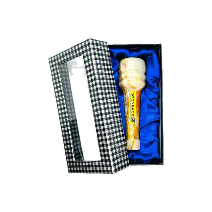 StoneAge | 4" Handmade Jumbo Tobacco Smoking Chillum, Includes Gift Box Quartz · Stone Pipe NicePrice