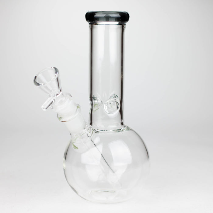 9" Round base glass bong Glass Bong Bongzie Smokes BLACK
